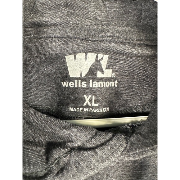 Wells Lamont Hoodie Mens XL Gray Long Sleeve Logo Graphic Pullover Sweatshirt - Picture 2 of 8